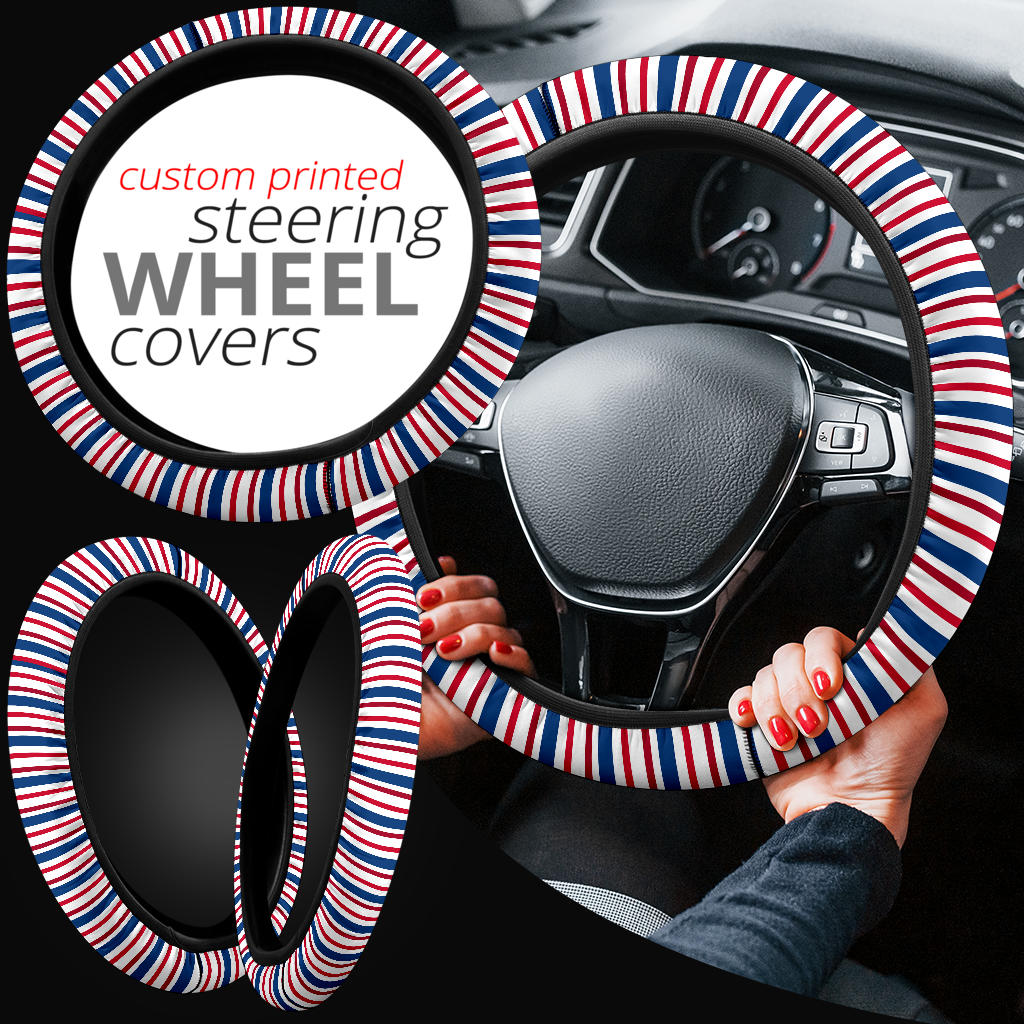 Patriotic Stripes (01) Steering Wheel Cover
