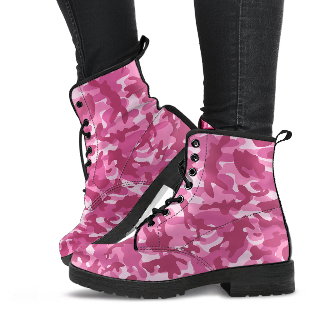 Pink Camo Combat Boots