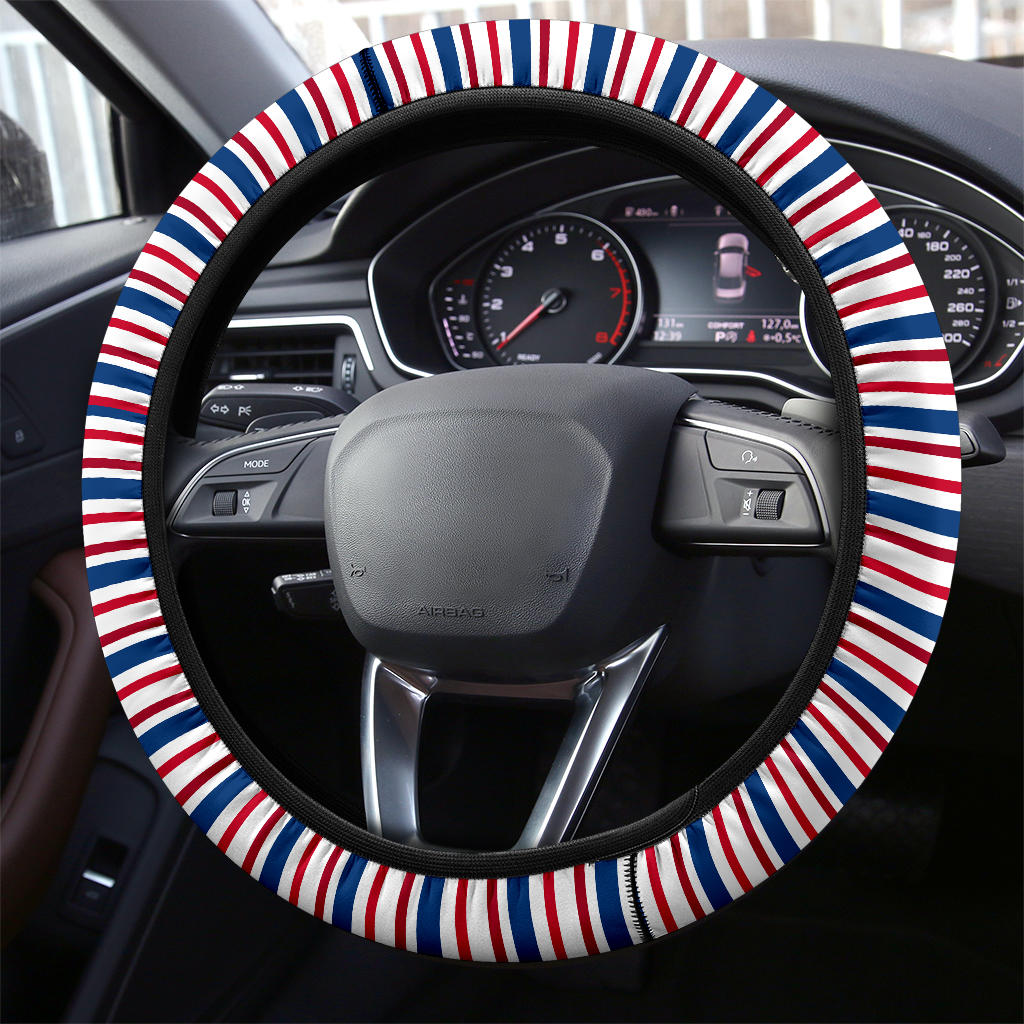 Patriotic Stripes (01) Steering Wheel Cover