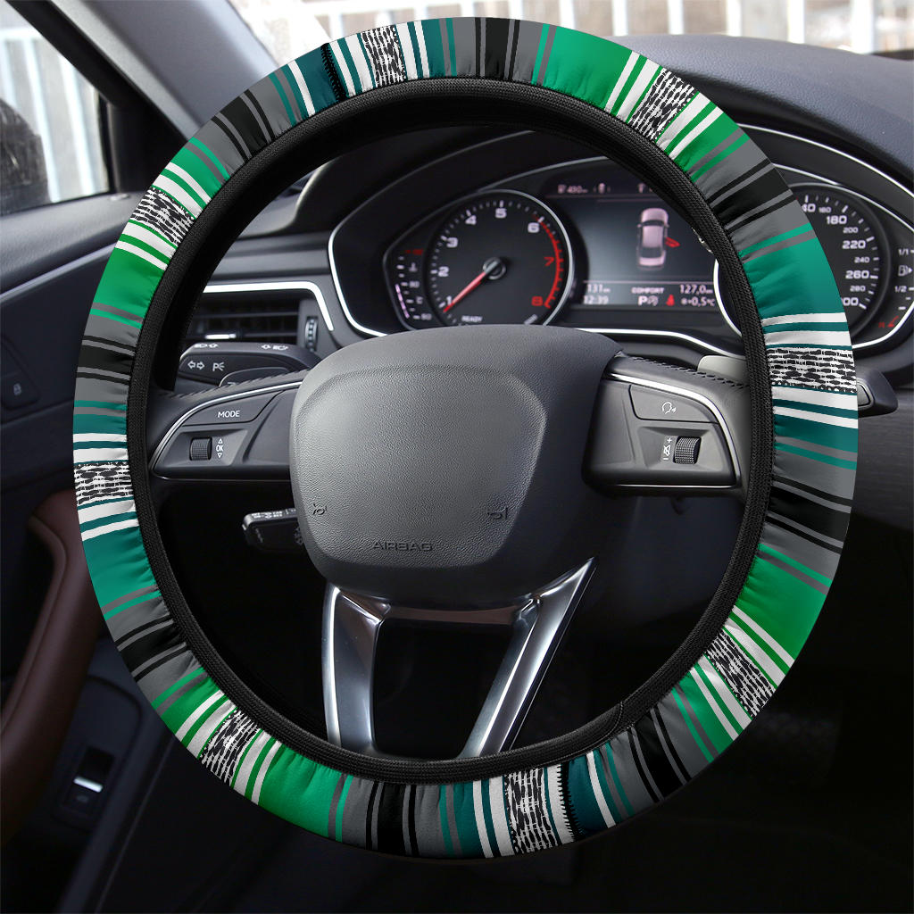 Green Serape Steering Wheel Cover