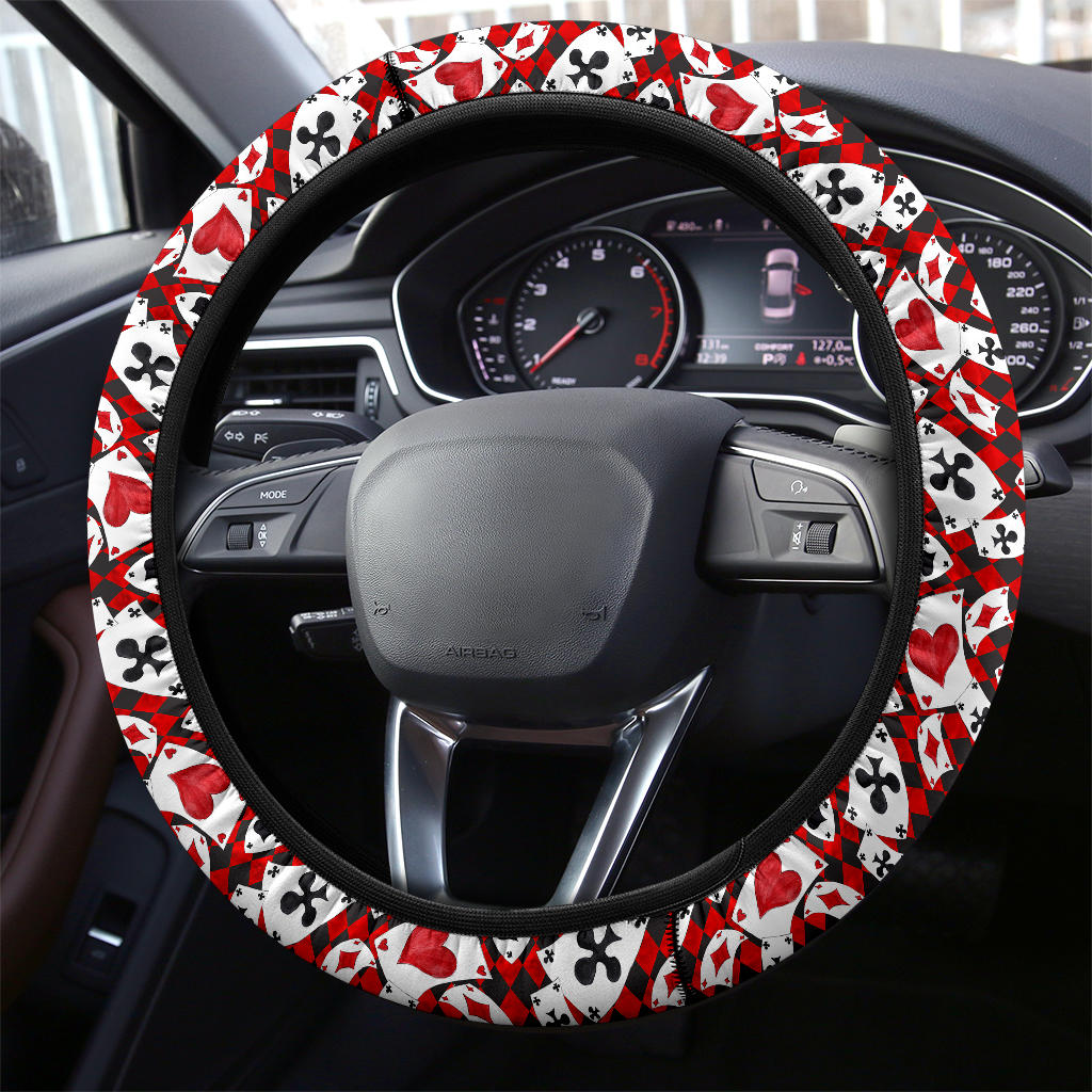Alice in Wonderland Cards Steering Wheel Cover
