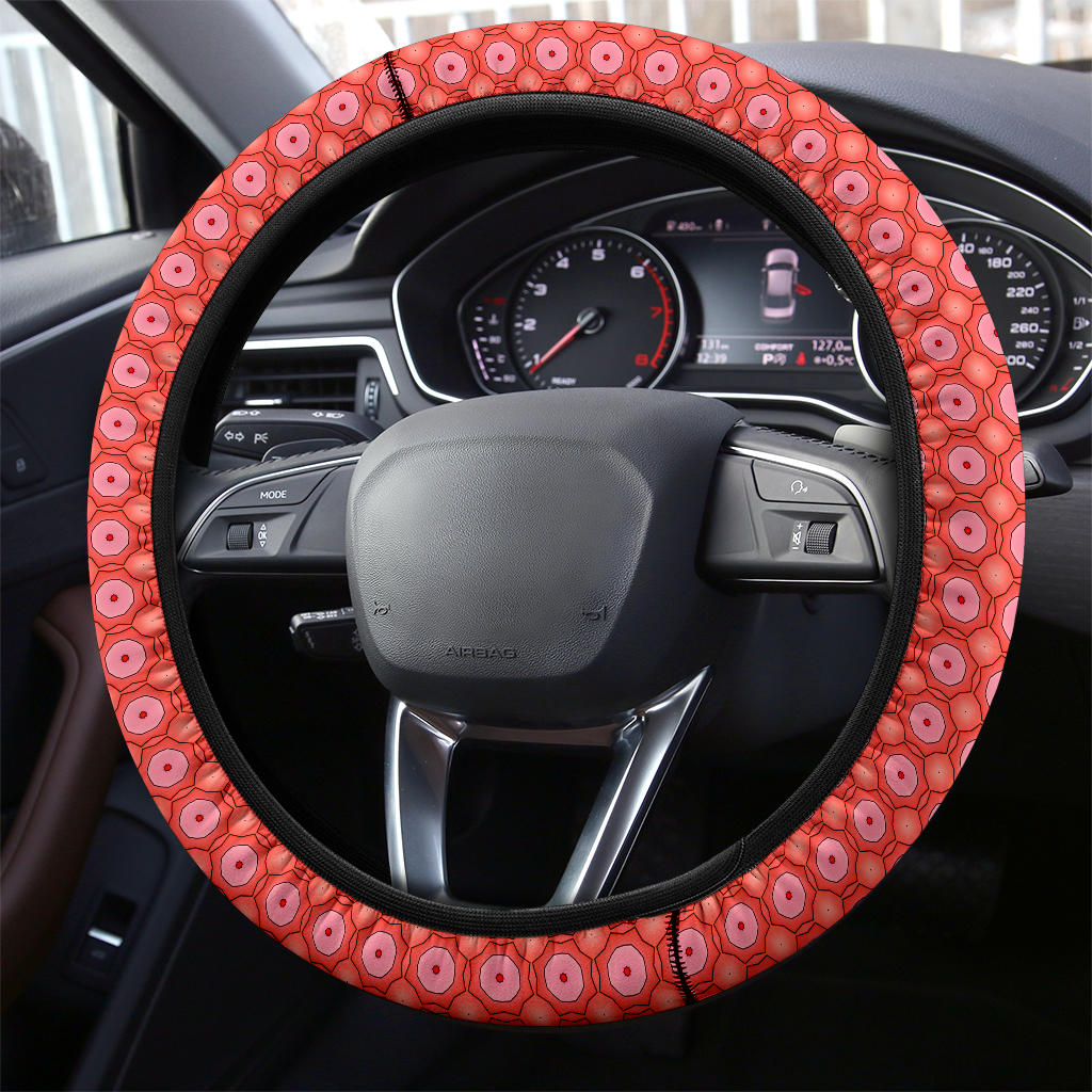 Retro Orange Pattern Steering Wheel Cover