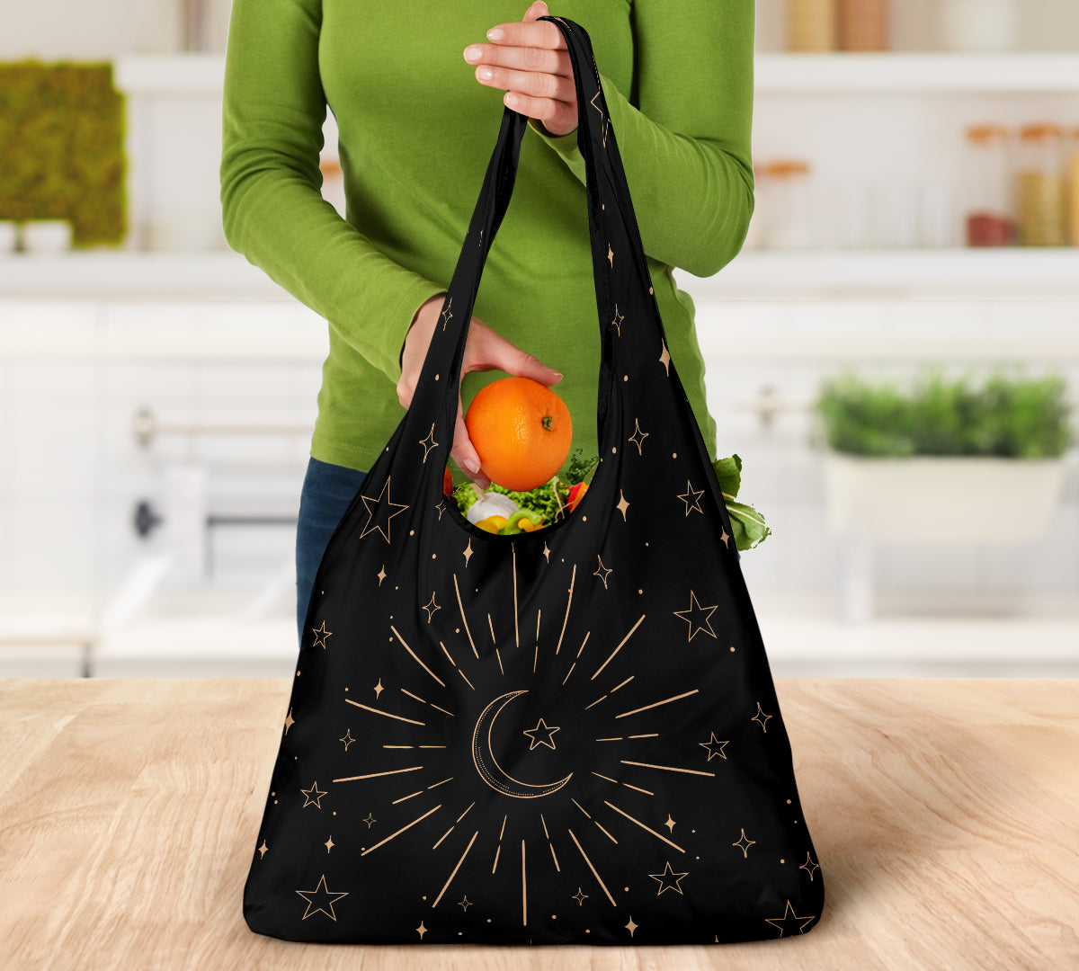 witchy tote bags, shopping bags, reusable grocery bags, eco friendly