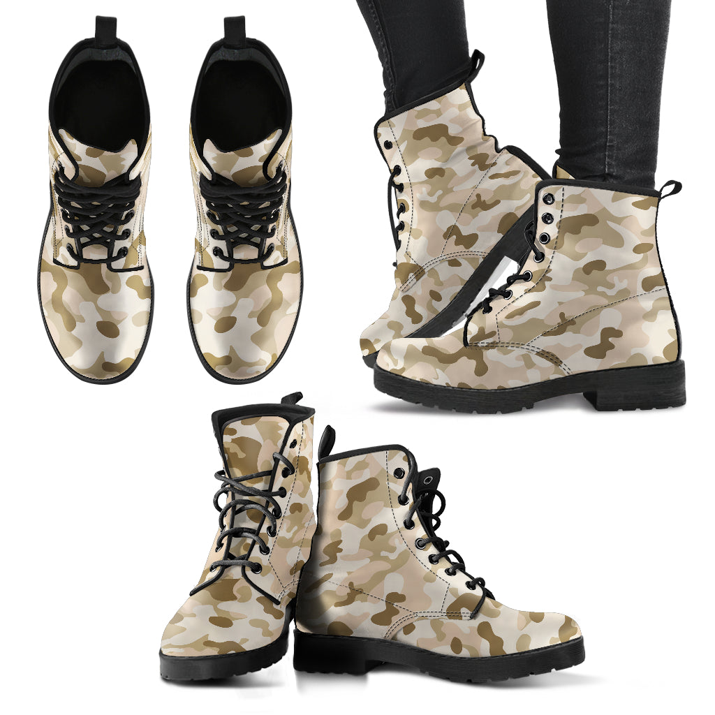 Tan Camo Combat Boots