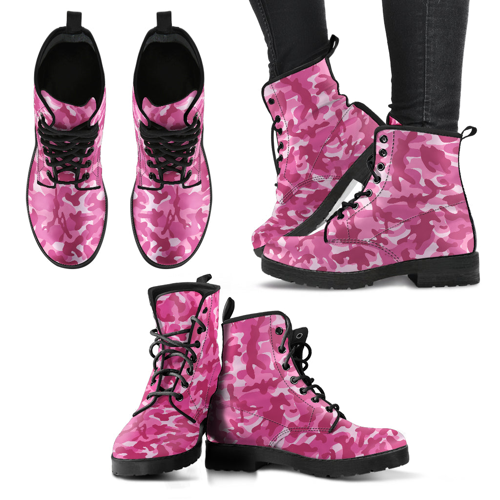 Pink Camo Combat Boots
