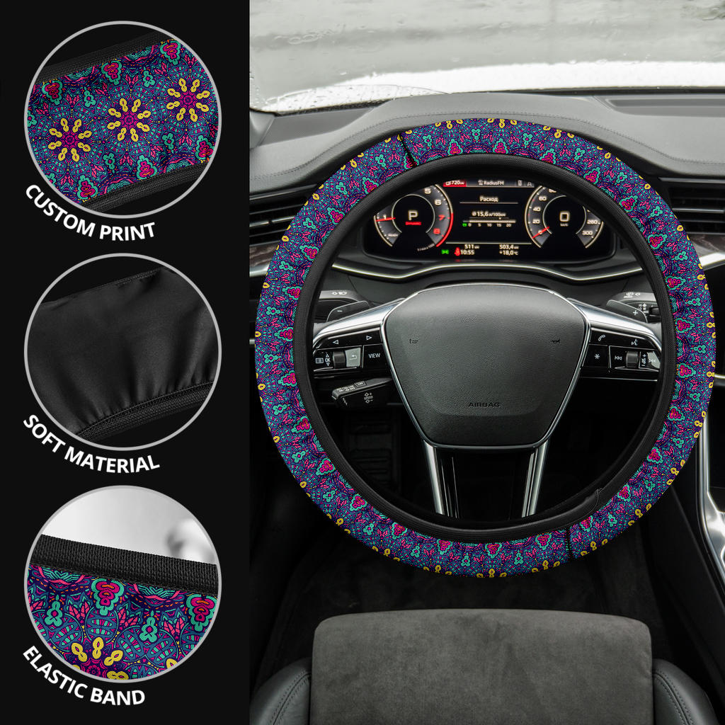 Colorful Boho (A) Steering Wheel Cover