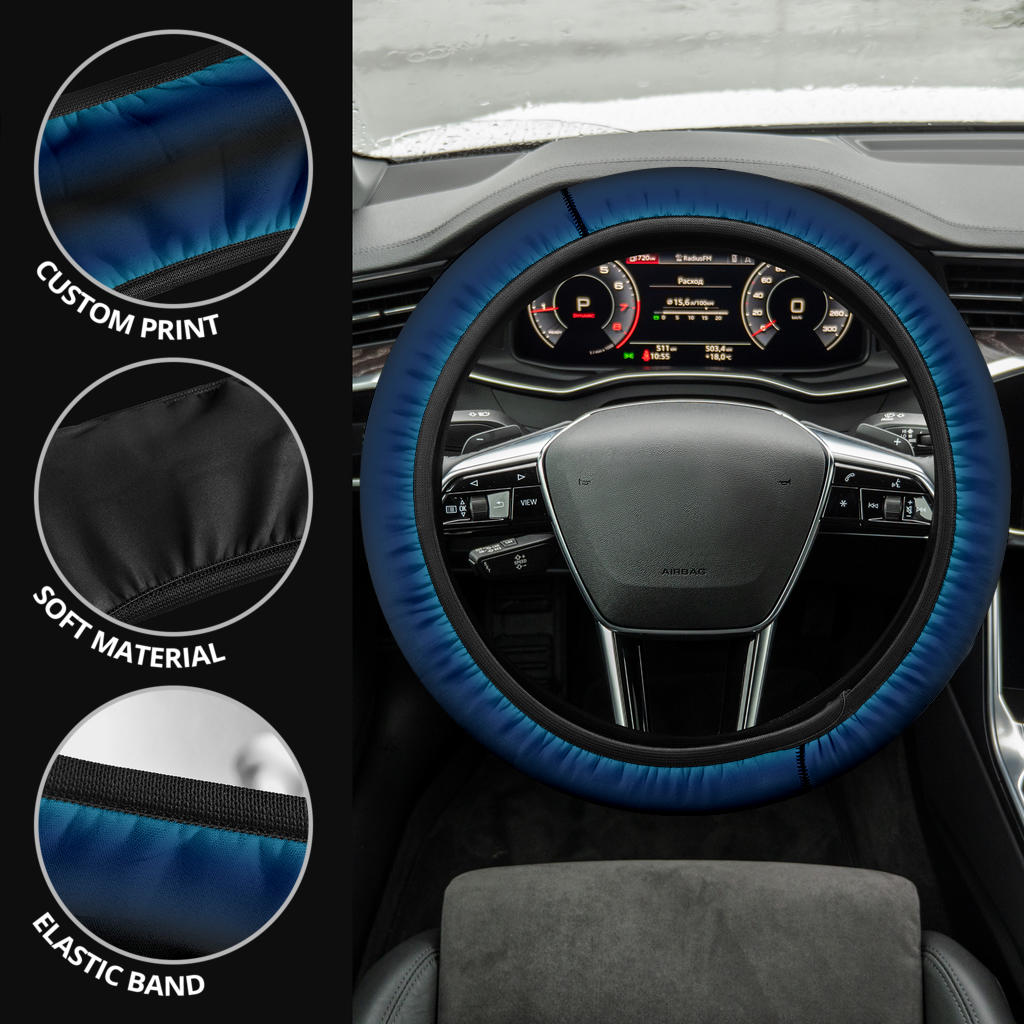 Blue Black Ombre Steering Wheel Cover