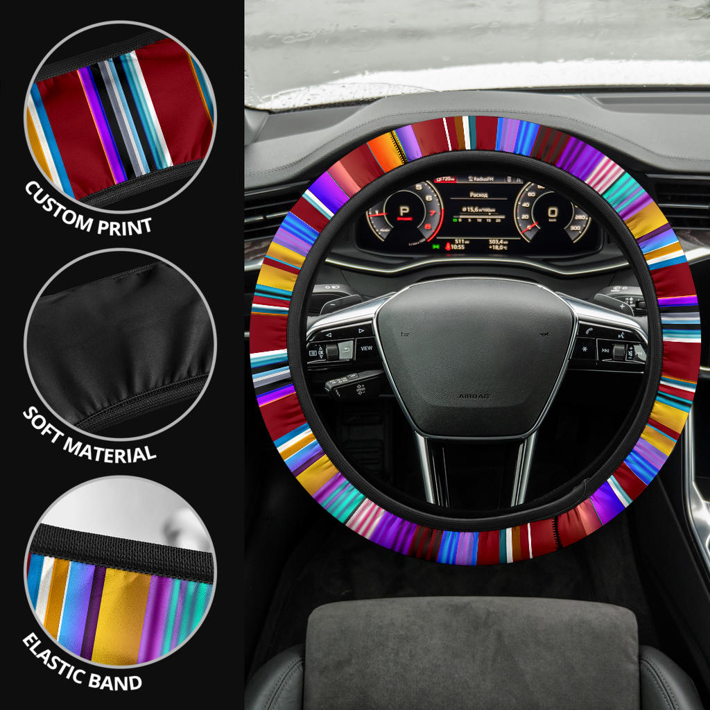 Maroon Purple Serape Steering Wheel Cover