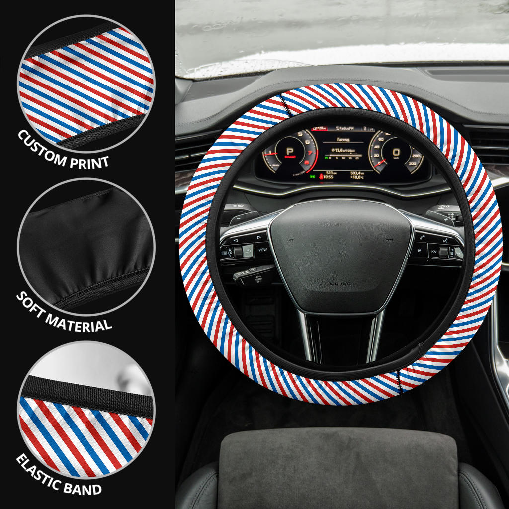 Patriotic Stripes (02) Steering Wheel Cover