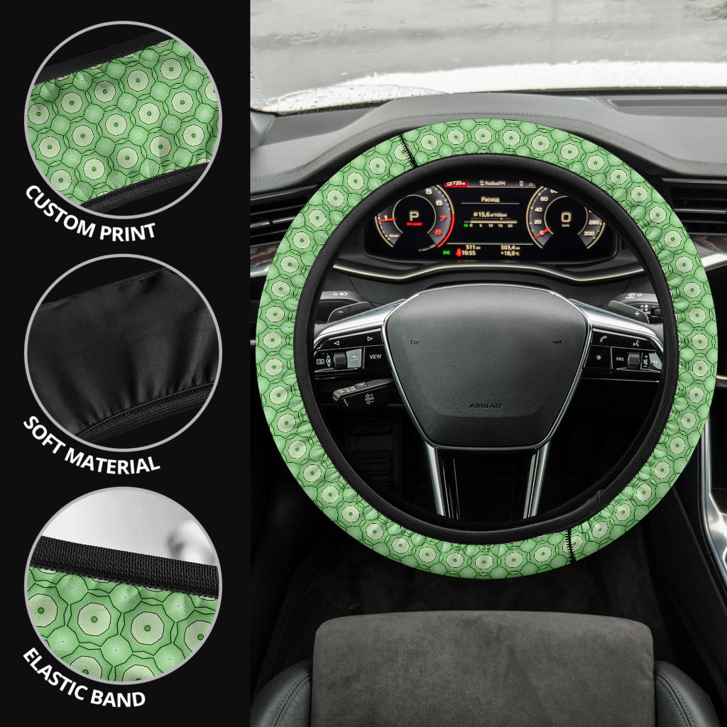 Retro Green Pattern Steering Wheel Cover