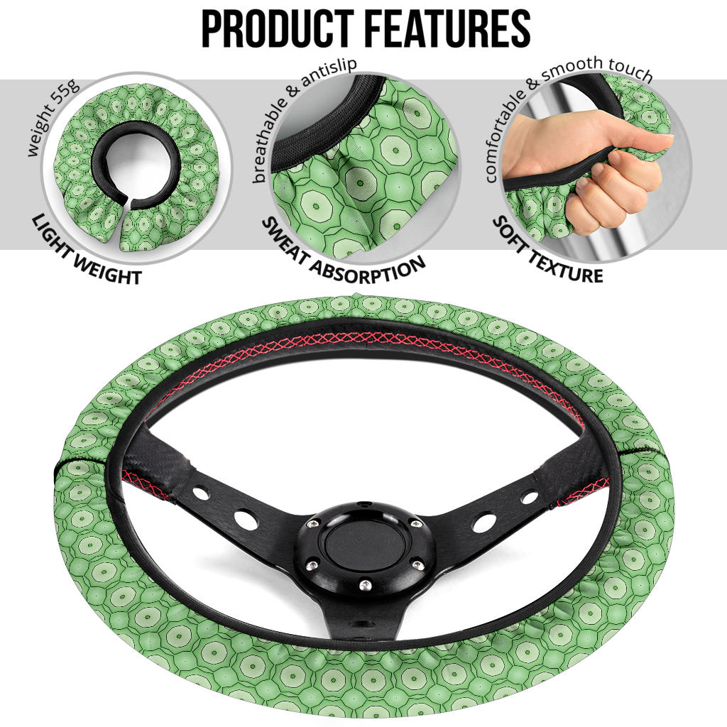 Retro Green Pattern Steering Wheel Cover