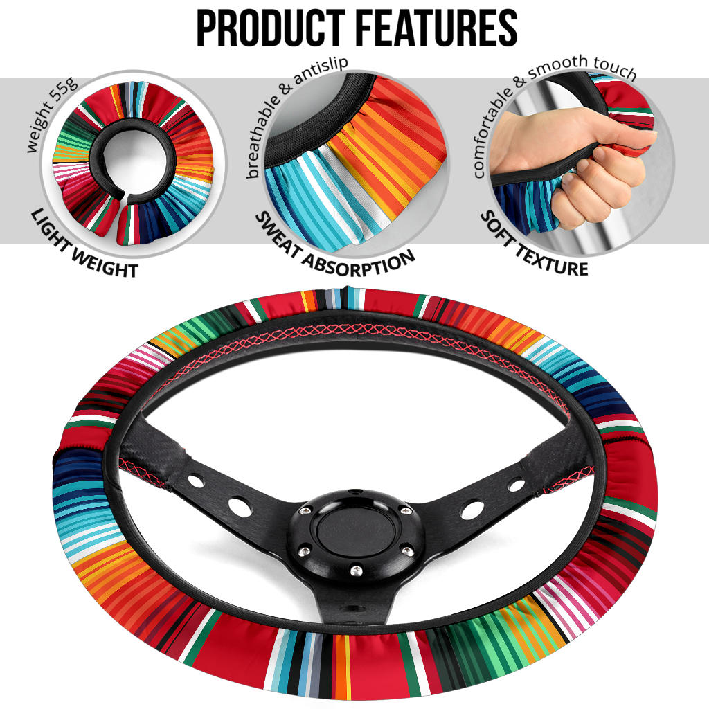 Colorful Serape (A) Steering Wheel Cover