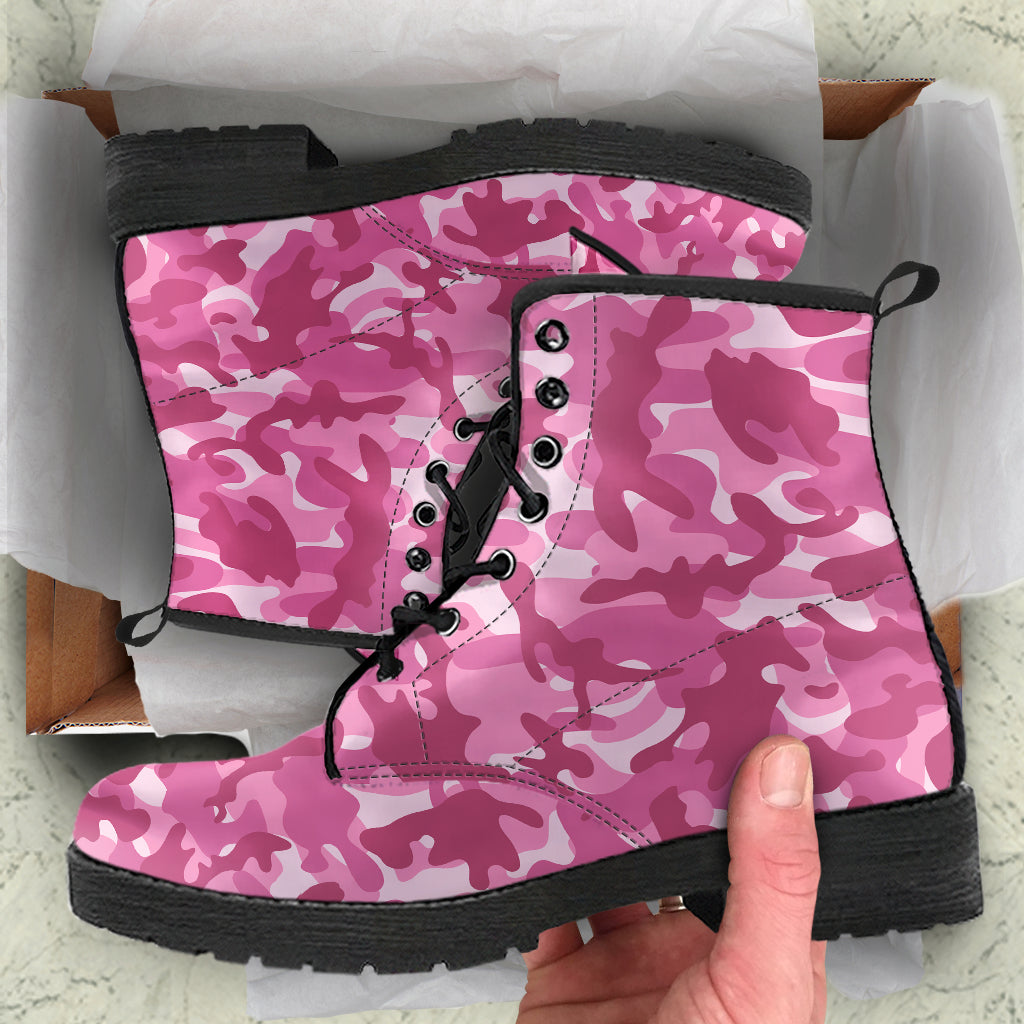 Pink Camo Combat Boots