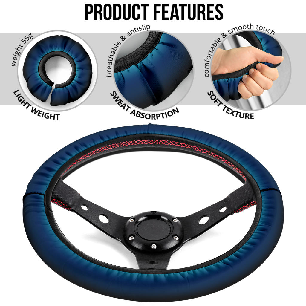 Blue Black Ombre Steering Wheel Cover
