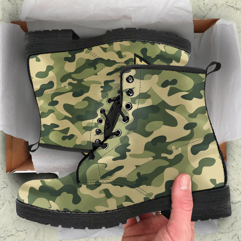 Green Tan Camo Combat Boots