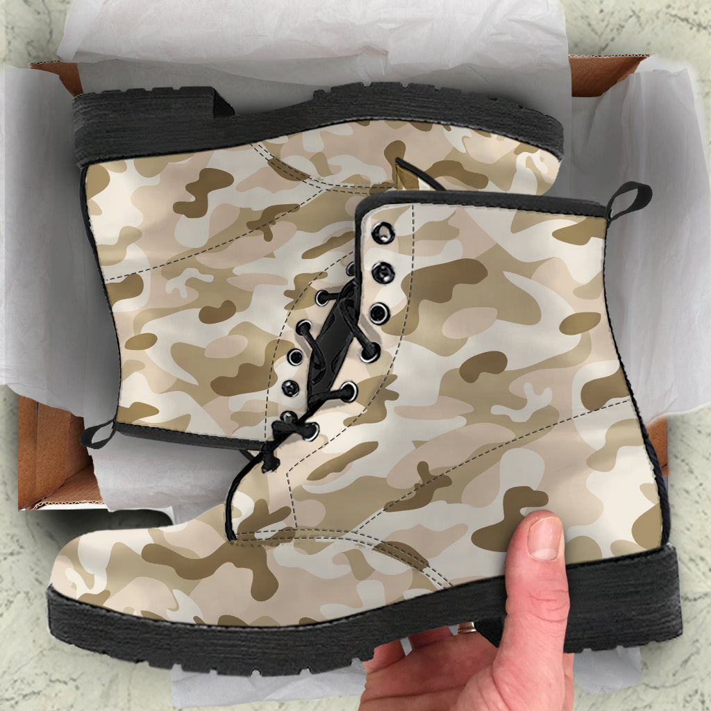 Tan Camo Combat Boots