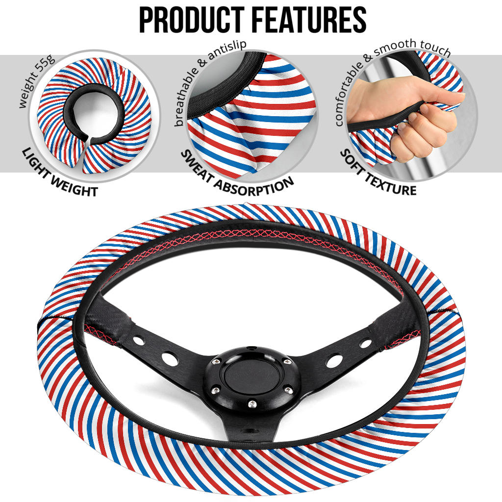 Patriotic Stripes (02) Steering Wheel Cover