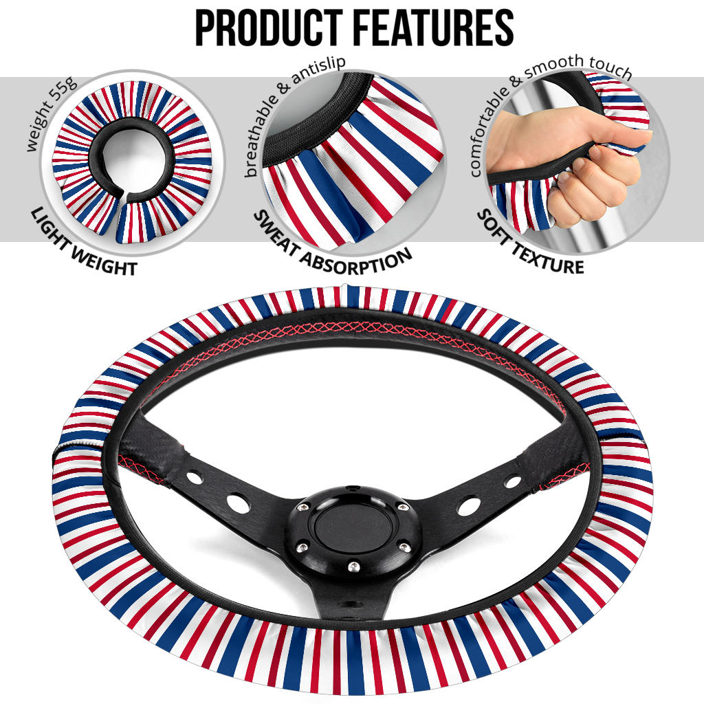 Patriotic Stripes (01) Steering Wheel Cover