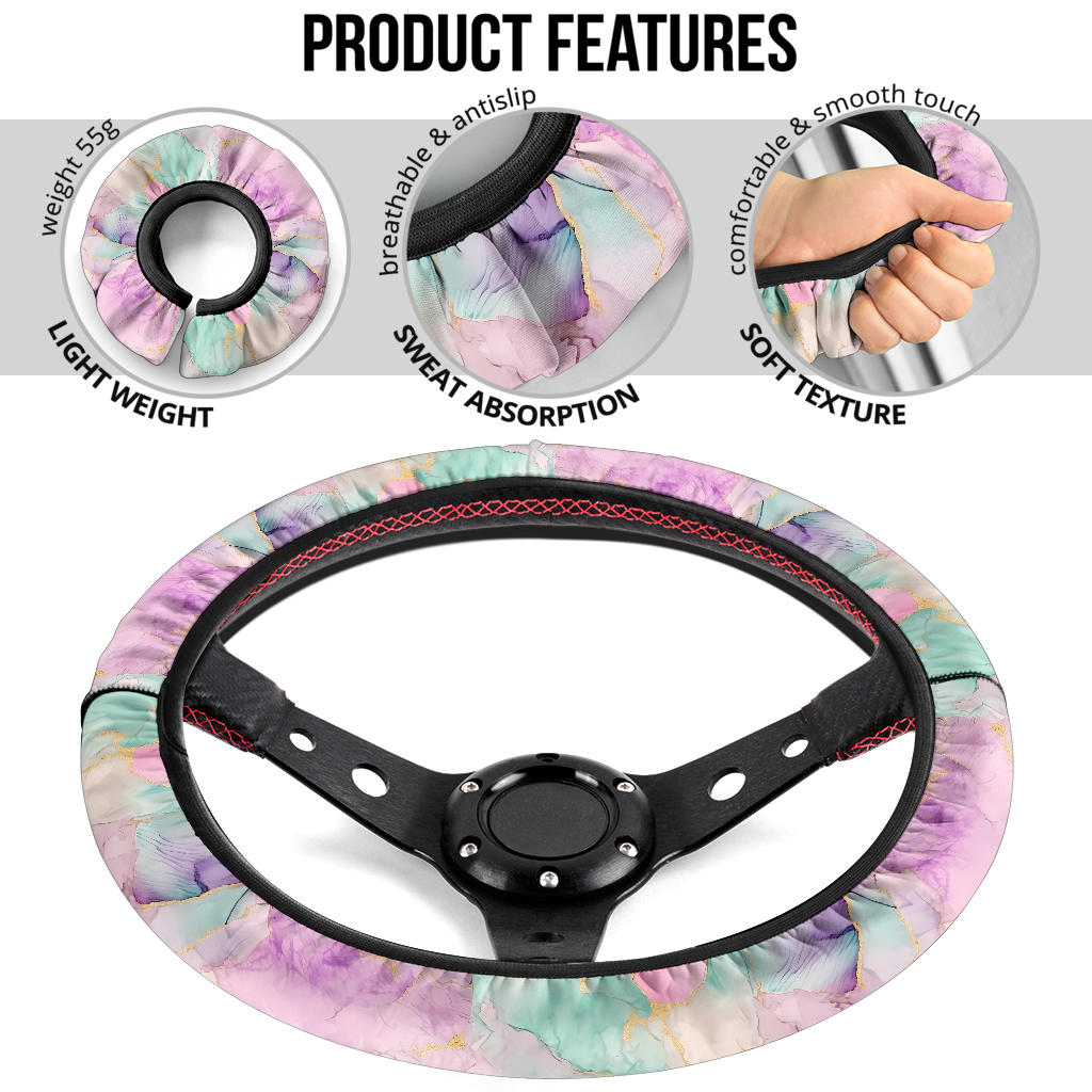 Mermaid Marble (02) Steering Wheel Cover