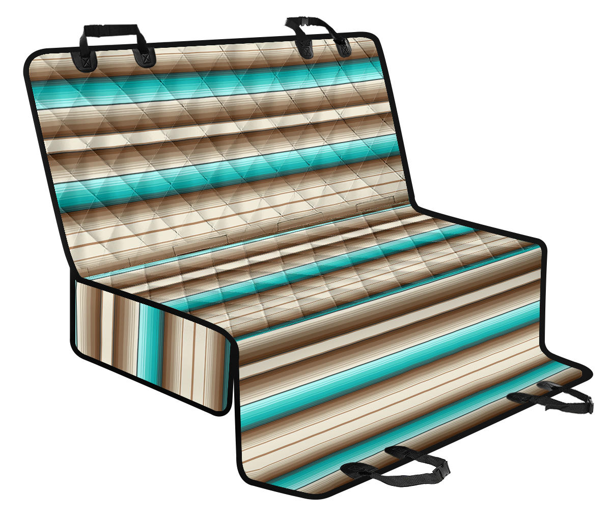 turquoise serape car seat cover, striped pet seat cover, Southwestern, Baja