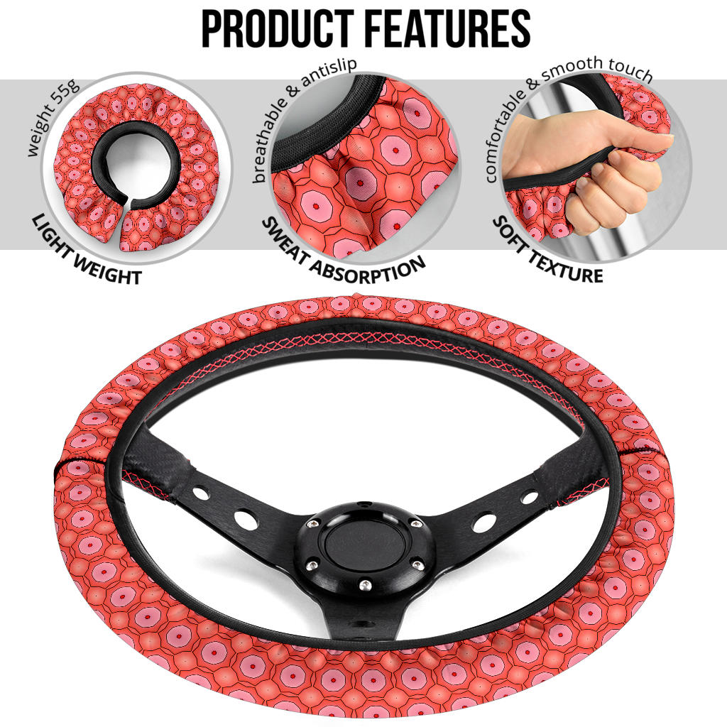 Retro Orange Pattern Steering Wheel Cover