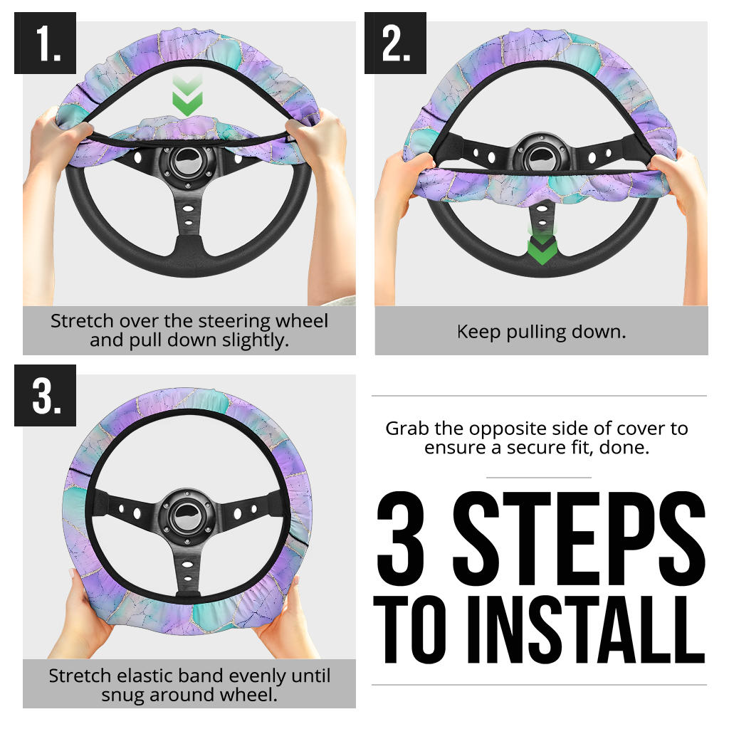 Mermaid Marble (01) Steering Wheel Cover