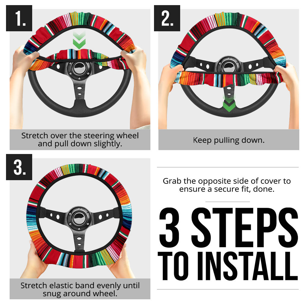 Colorful Serape (A) Steering Wheel Cover