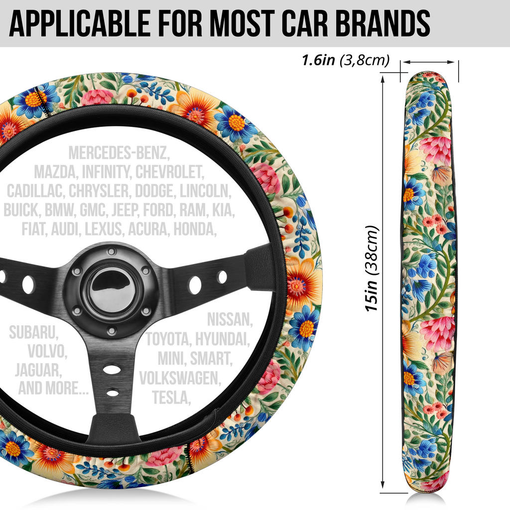 Colorful Flowers (02) Steering Wheel Cover