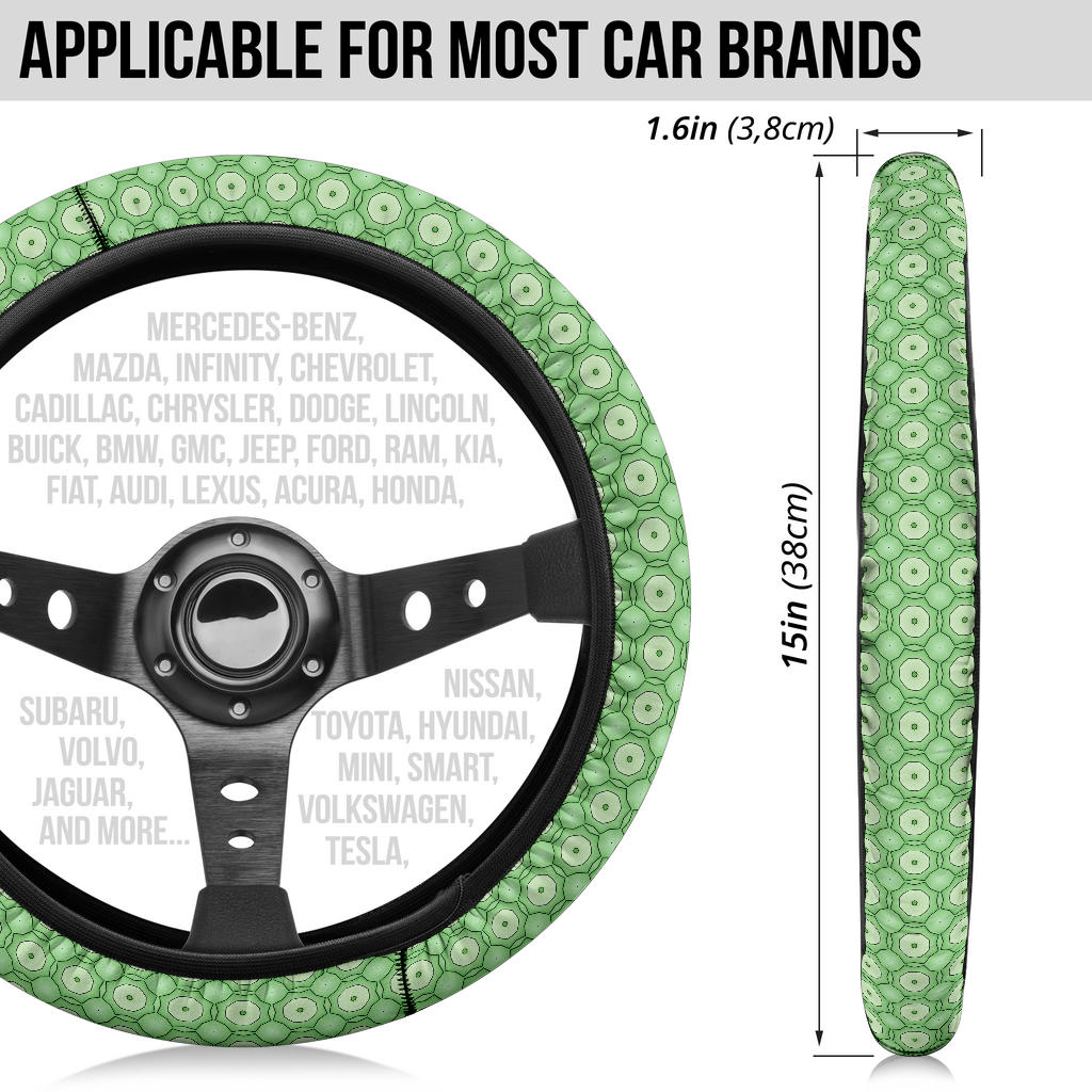 Retro Green Pattern Steering Wheel Cover