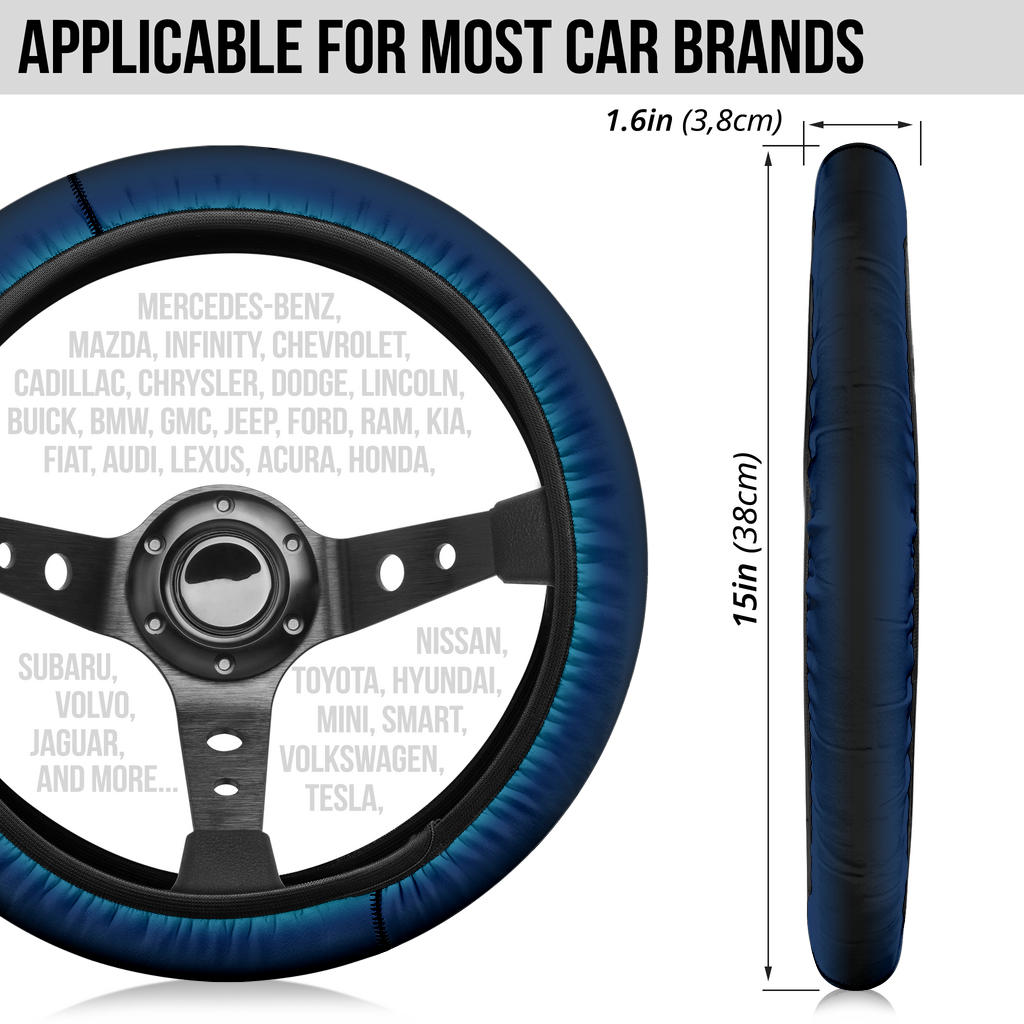 Blue Black Ombre Steering Wheel Cover