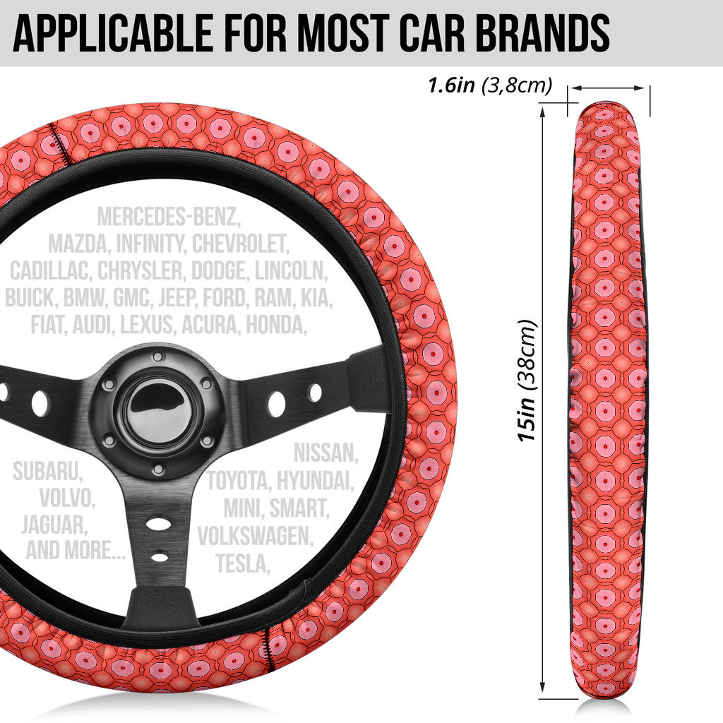 Retro Orange Pattern Steering Wheel Cover
