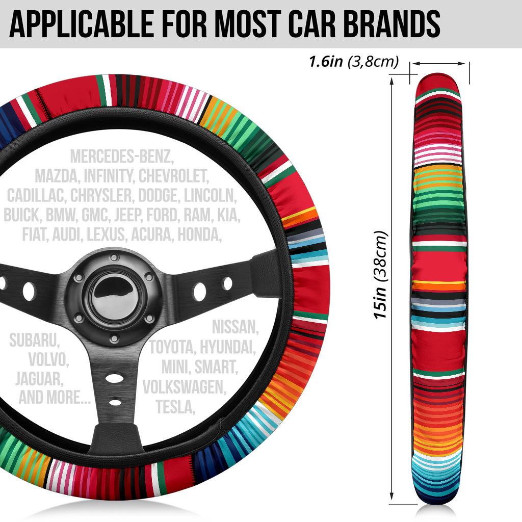 Colorful Serape (A) Steering Wheel Cover