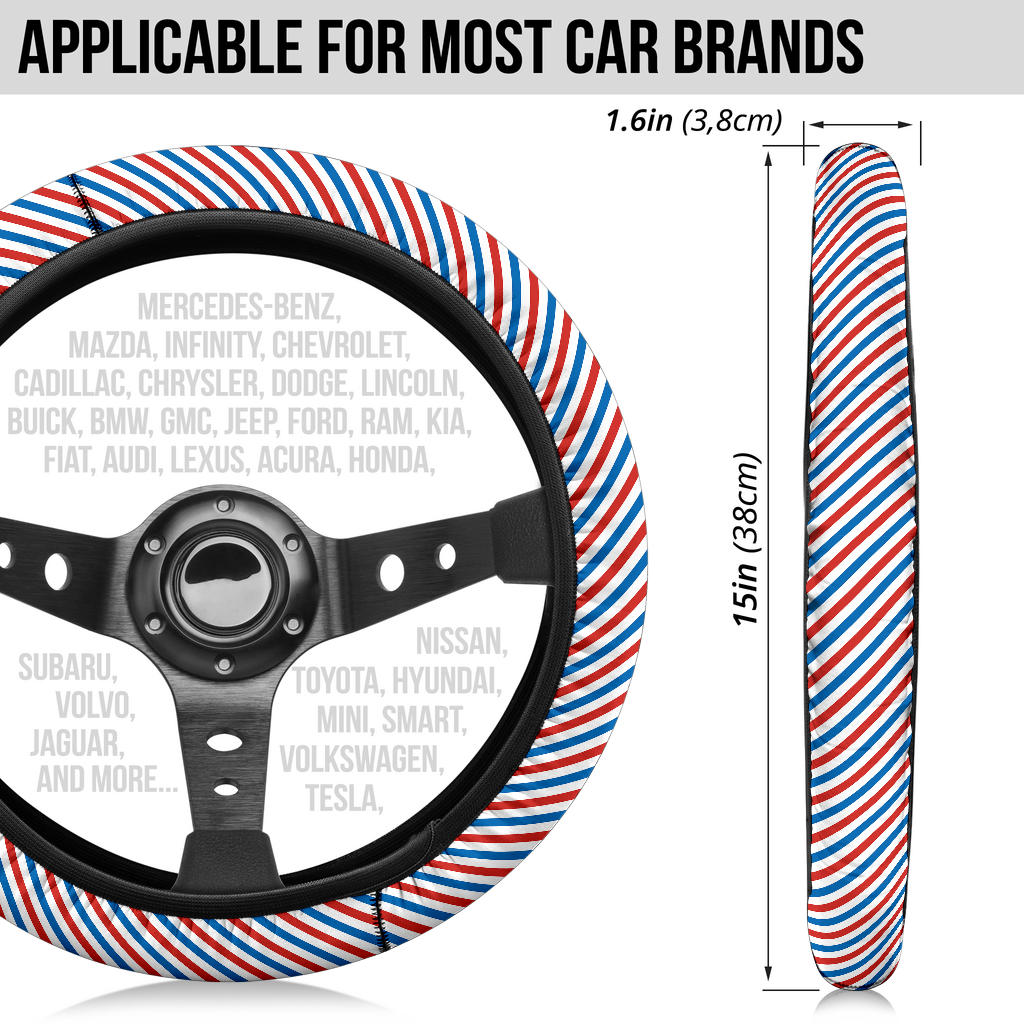 Patriotic Stripes (02) Steering Wheel Cover