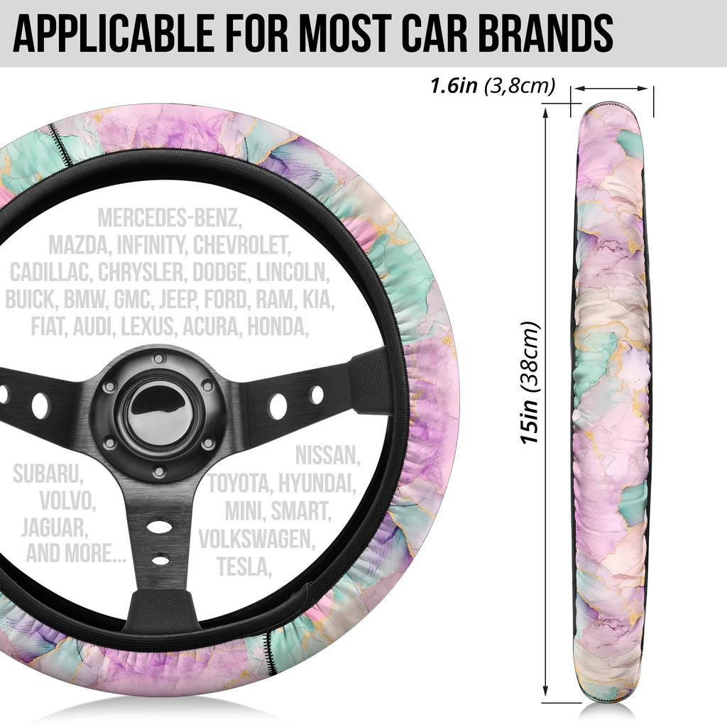 Mermaid Marble (02) Steering Wheel Cover