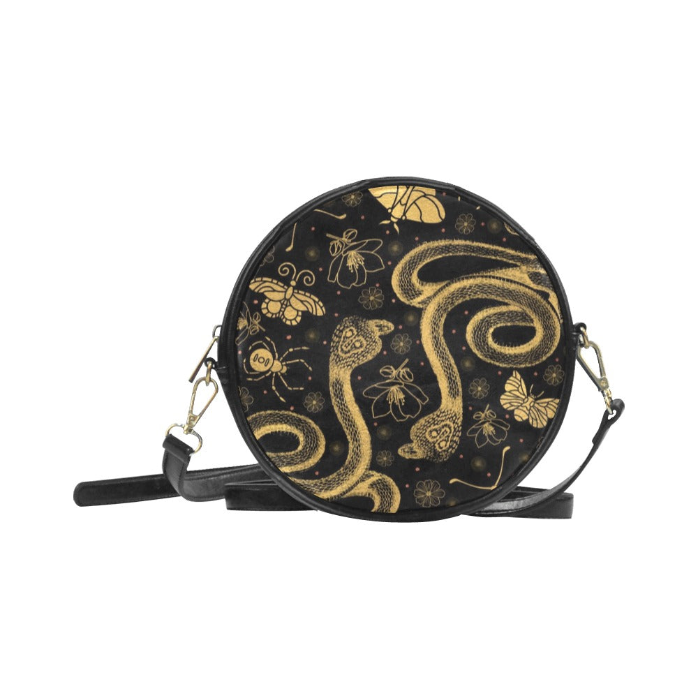 Snake and Moths Small Drum Bag Purse