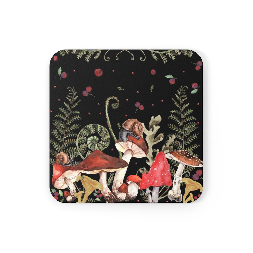 Red Mushrooms - Corkwood Coasters Set