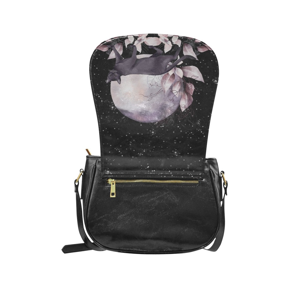 Mystic Cat Witchy Saddle Bag Purse