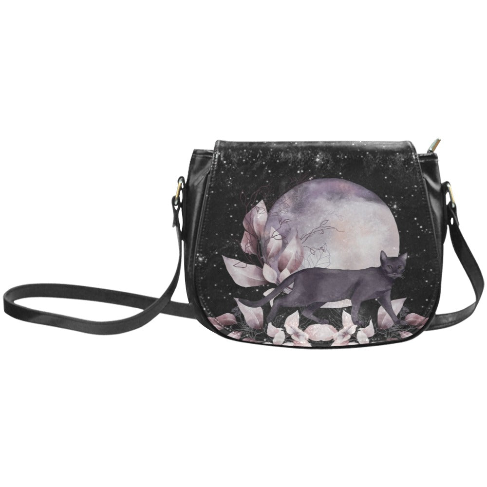 Mystic Cat Witchy Saddle Bag Purse