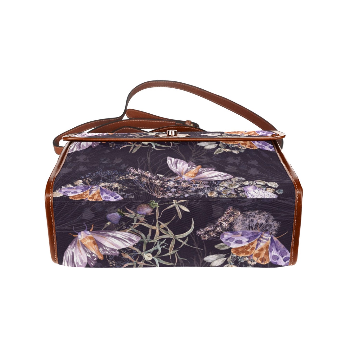 Purple Moth Floral Purse
