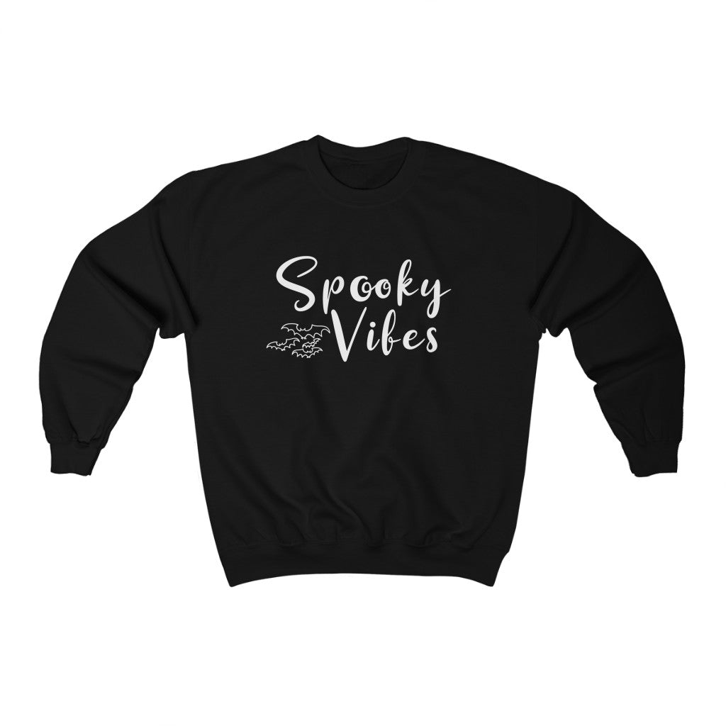 Spooky Vibes Sweatshirt | Halloween Black Sweater | Bats Shirt