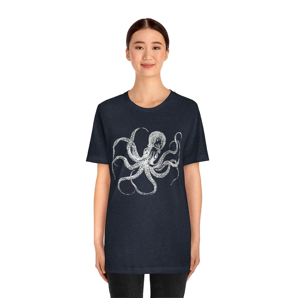 White Octopus Tee Shirt, Witch Shirt, Unisex Jersey Short Sleeve Tee, Womens Bella Canvas T-Shirt, Gothic Steampunk