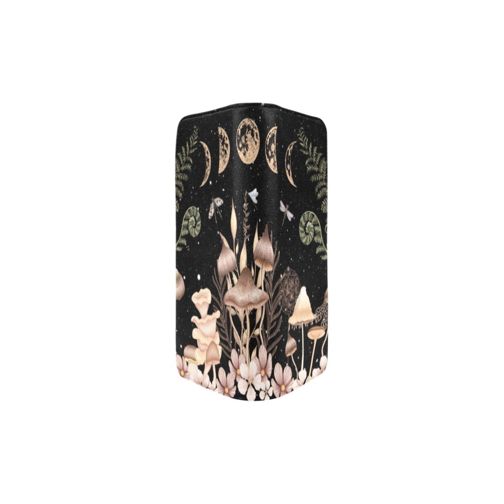 Elegant Mushrooms Clutch Purse Zippered Wallet with Strap