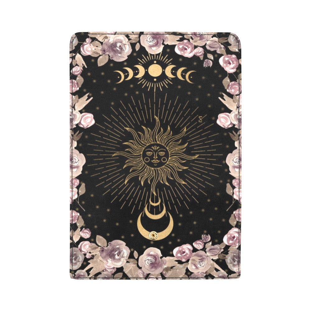 Pale Roses Cottagecore Watercolor Trifold Wallet Suns Moons Flowers
