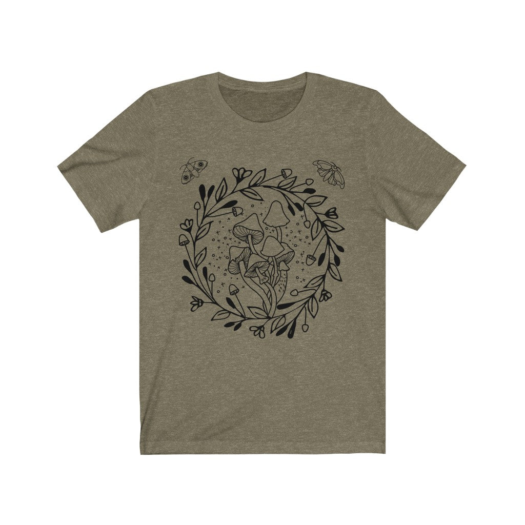 Mushrooms Wreath Moths Tee