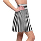 Black and White Striped Women's Skater Skirt Costume Cosplay Gift for Her Fantasy Skirt Circle Skirt Female Beetlejuice Jailbird Referee