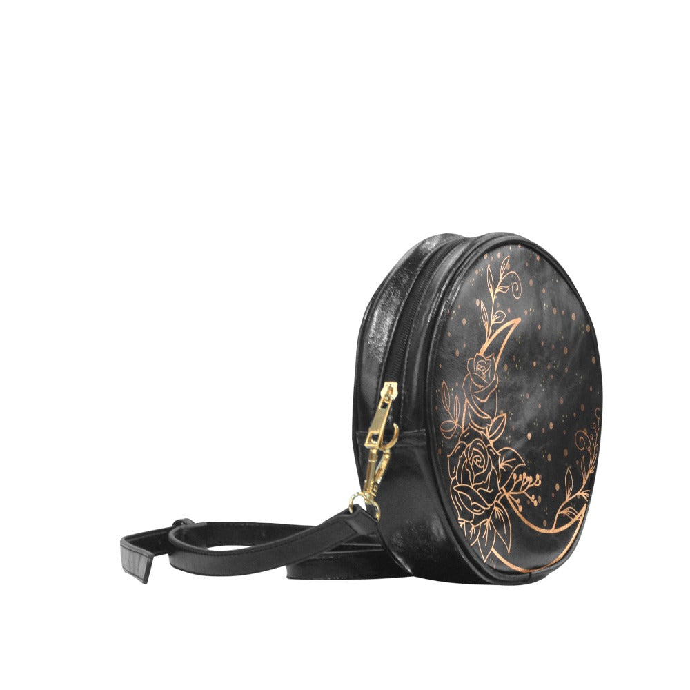 Moon Flowers Small Drum Bag Purse