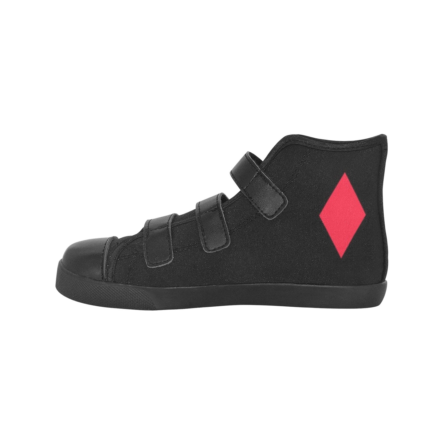 Harley Inspired Red And Black Velcro Shoes Kids