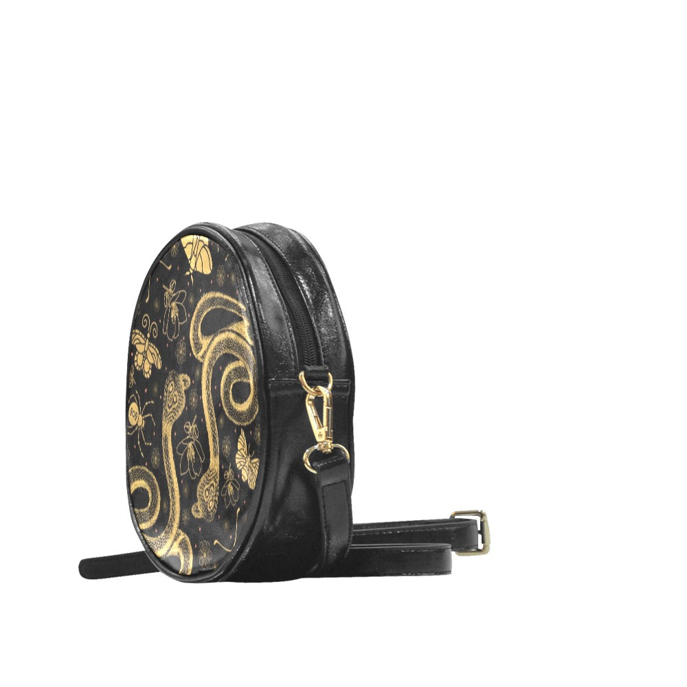 Snake and Moths Small Drum Bag Purse