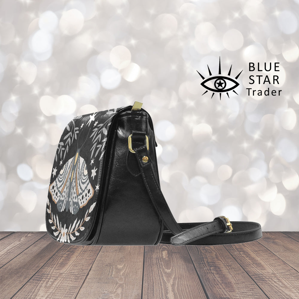 Retro Butterfly Purse, Vegan Saddle Bag Crossbody Bag