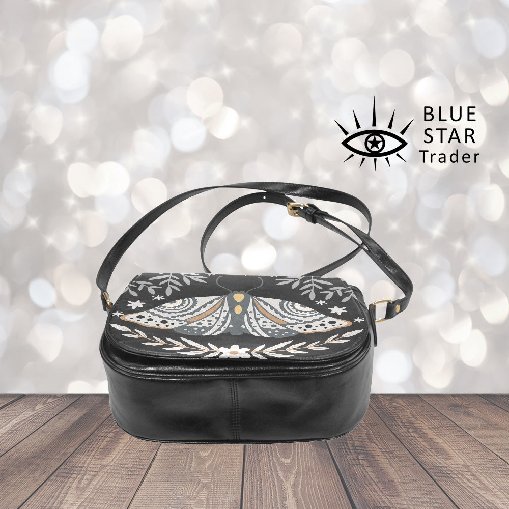 Retro Butterfly Purse, Vegan Saddle Bag Crossbody Bag